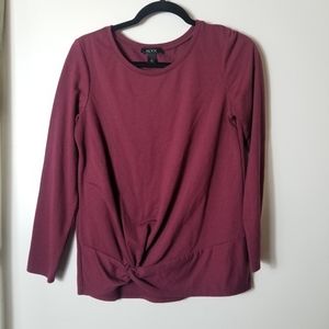 ALYX WINE COLOR BLOUSE WITH ACCENT KNOT SIZE SMALL